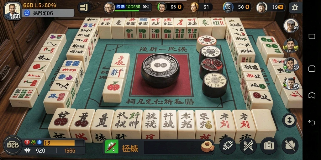 Tampilan gameplay 66D yang menampilkan ubin Mahjong yang menarik.