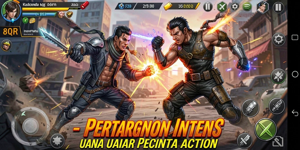 Gameplay seru dari 8QR dengan aksi mendebarkan.