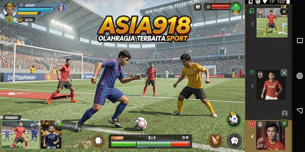 Screenshot utama ASIA918 menampilkan gameplay olahraga yang seru dan menegangkan.
