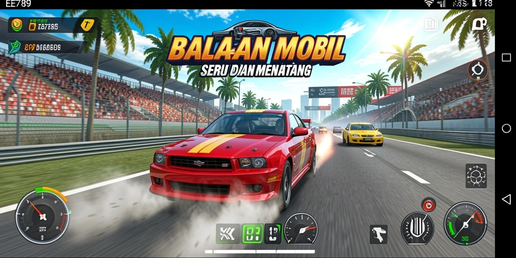 Tampilan gameplay seru dari balapan mobil di EE789.