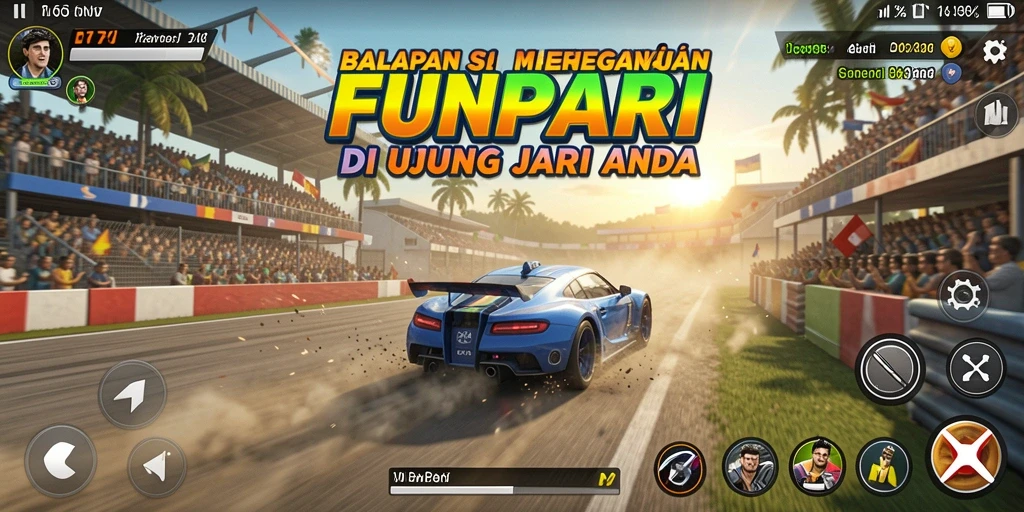 Tampilan gameplay seru dalam balapan penuh adrenalin.