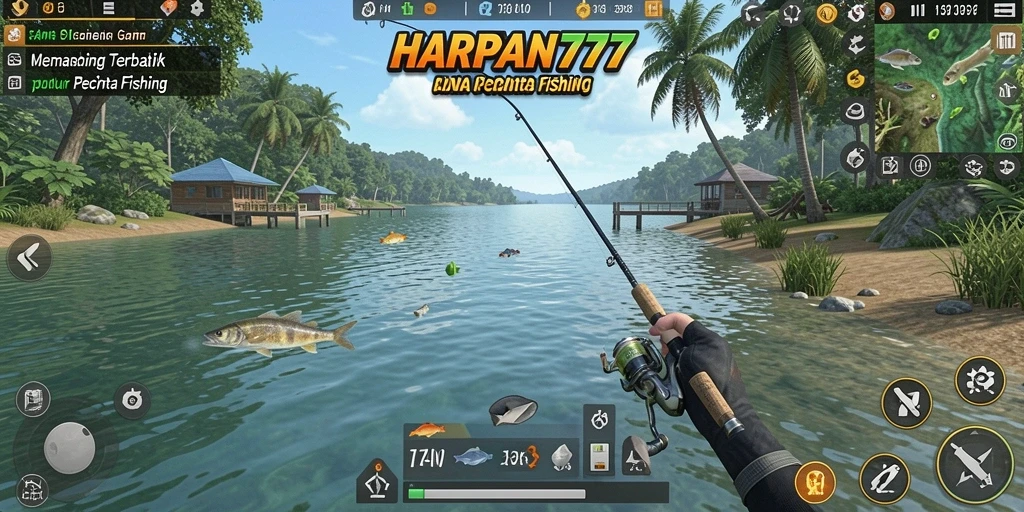 Tampilan gameplay HARAPAN777 menampilkan aksi memancing yang mengasyikkan dan menantang.