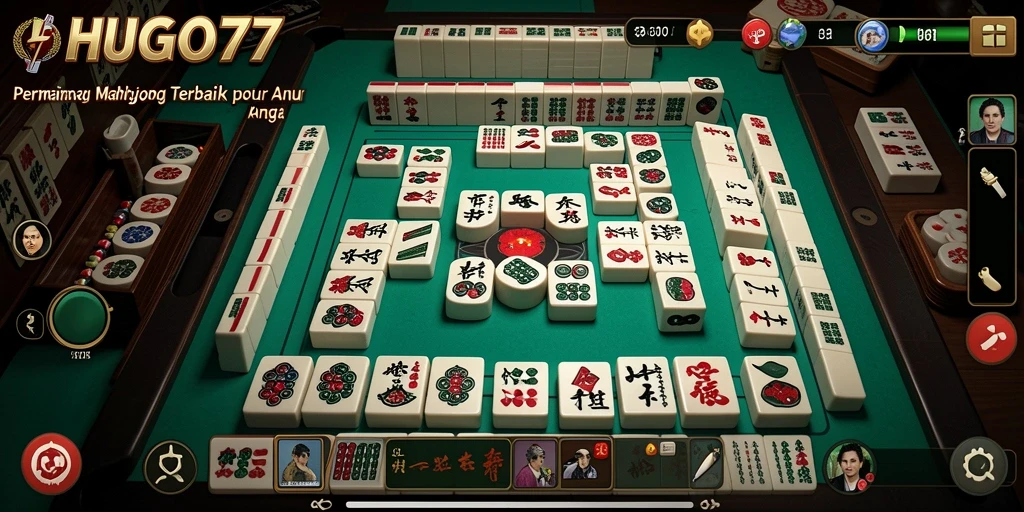 Tampilan gameplay Mahjong HUGO77 yang seru dan menarik.