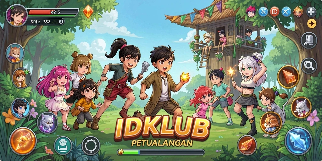 Tampilan gameplay yang menarik dalam IDKLUB dengan karakter anime yang khas.