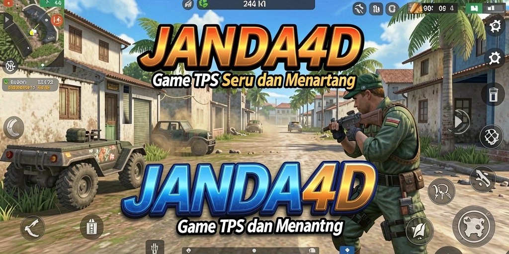 Tangkapan layar menunjukkan aksi seru dalam game TPS JANDA4D.