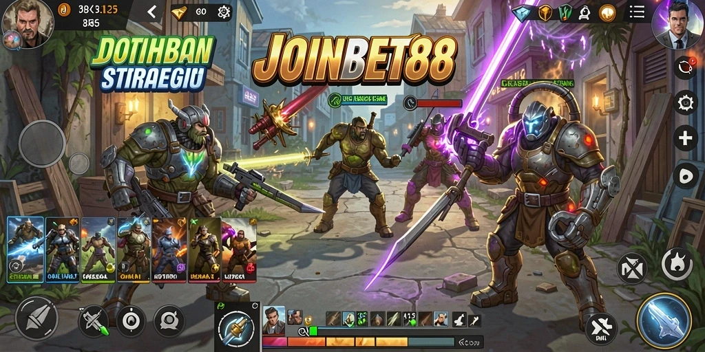Screenshot gameplay JOINBET88 menunjukkan aksi strategi yang intens dan mendebarkan.