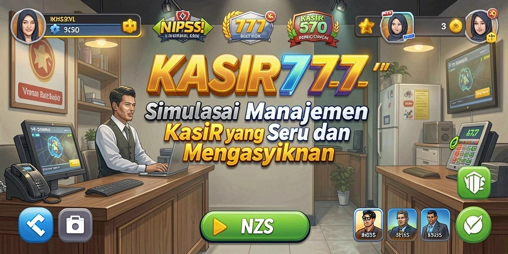 Tangkapan layar utama KASIR777 menunjukkan pemain mengelola kasir dengan baik.
