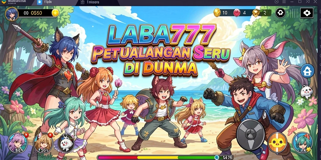 Tampilan gameplay menarik dari LABA777 dengan karakter anime.