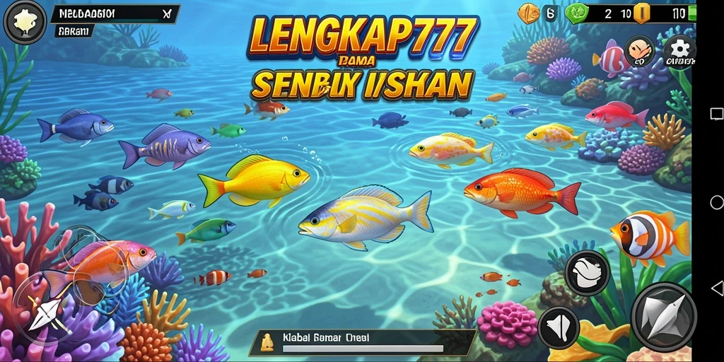 Screenshot utama gameplay Tembak Ikan yang seru.