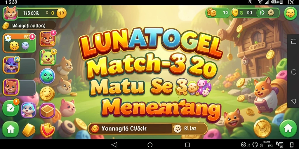 Gameplay seru dalam LUNATOGEL dengan level menantang.