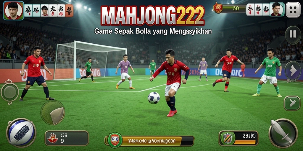 Tampilan gameplay MAHJONG222 dalam pertandingan sepak bola yang seru.
