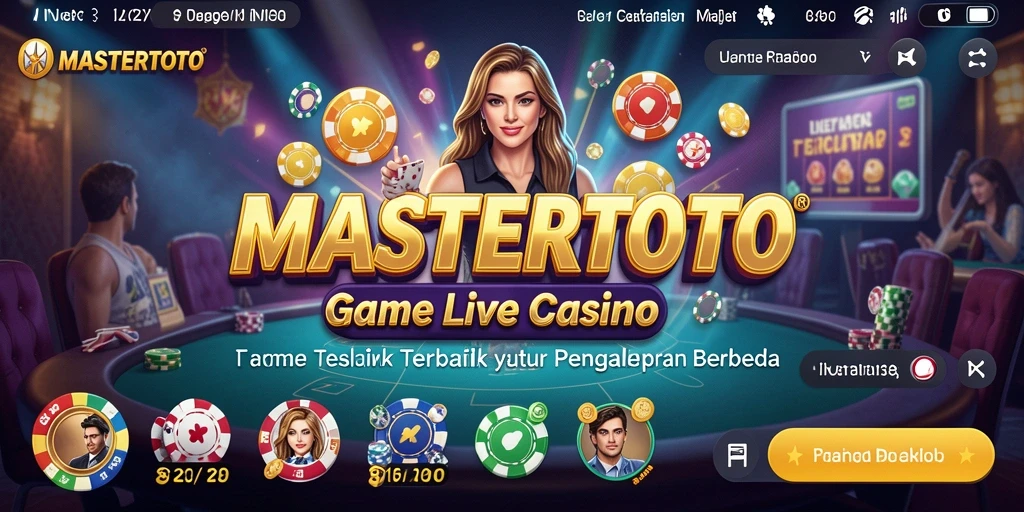Tampilan utama gameplay MASTERTOTO dengan dealer langsung dan suasana kasino.