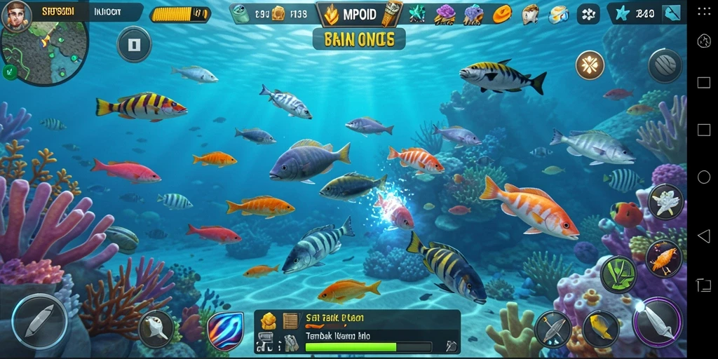 Tampilan aksi menembak ikan dalam MPOID yang seru.