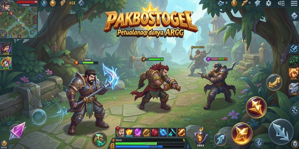 Tangkapan layar gameplay PAKBOSTOGEL yang menampilkan aksi sengit dalam pertempuran.