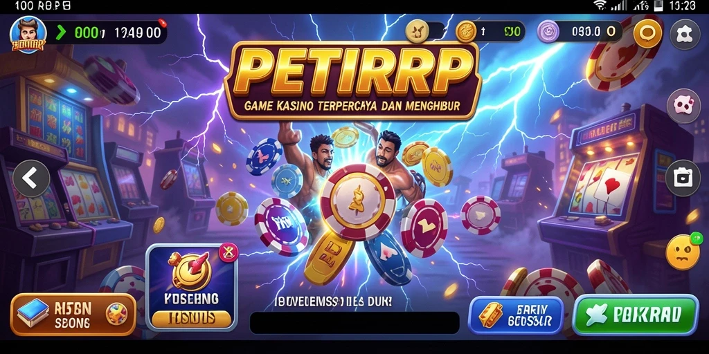 Screenshot utama PETIRRP menampilkan aksi seru permainan Kasino.