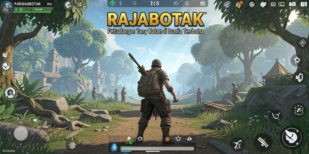 Tampilan gameplay RAJABOTAK yang memukau di dunia terbuka.