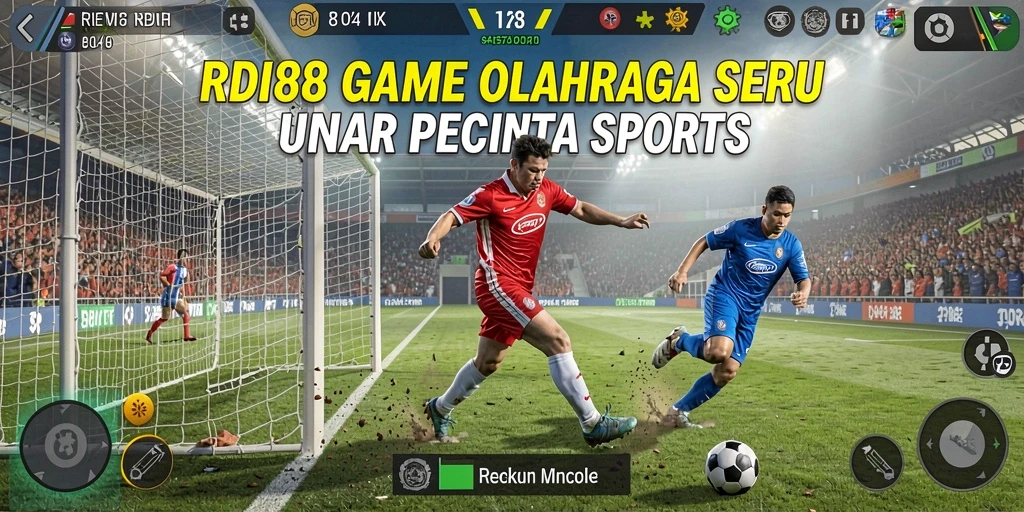Screenshot gameplay RDI88 menampilkan aksi seru di lapangan olahraga.