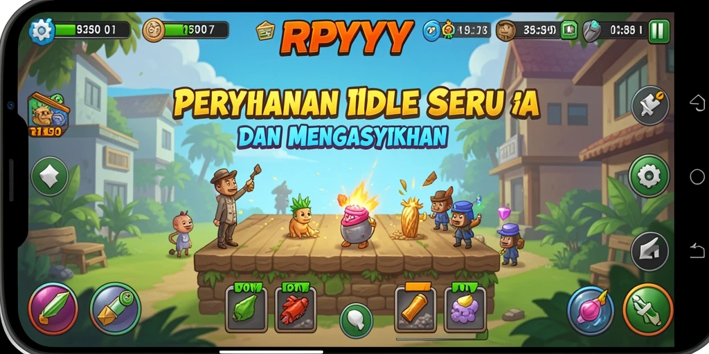 Screenshot gameplay RPYYY menunjukkan aksi Idle yang seru dan menarik.