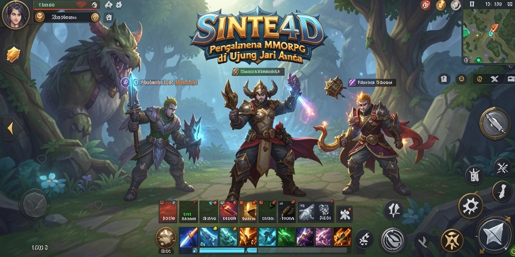 Tampilan gameplay menarik dari SINTE4D yang menggambarkan petualangan MMORPG.