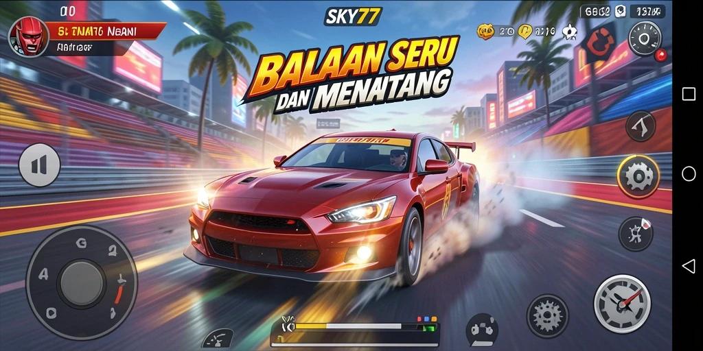 Tampilan gameplay <strong>SKY77</strong> yang intens dan mendebarkan.