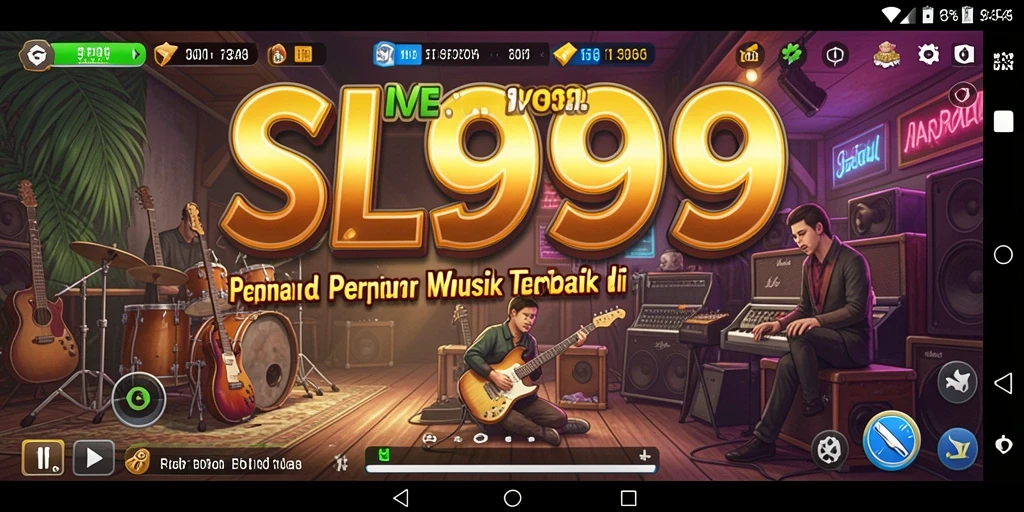 Tangkapan layar utama dari <strong>SL999</strong> menunjukkan pemain bersenang-senang dengan gameplay musik.