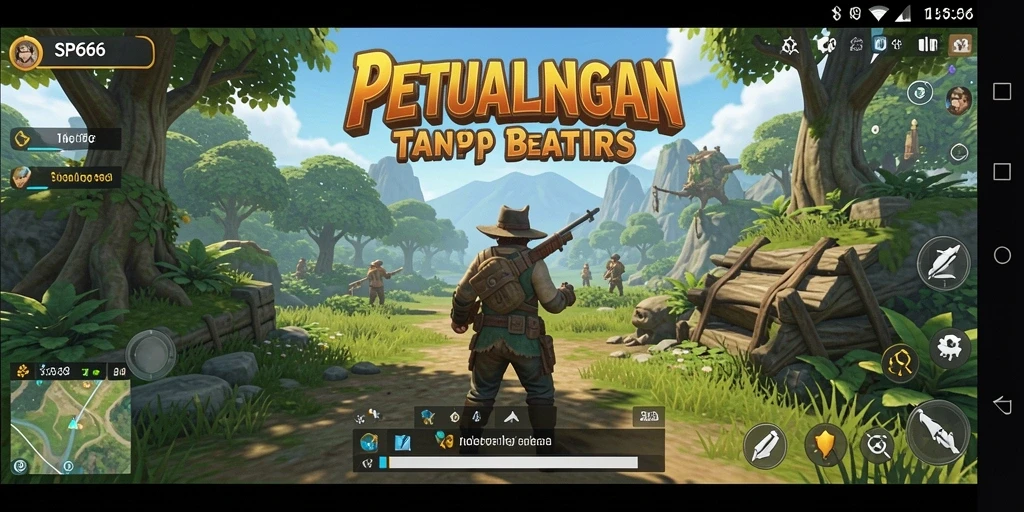 Menggambarkan petualangan seru di dunia terbuka SP666.