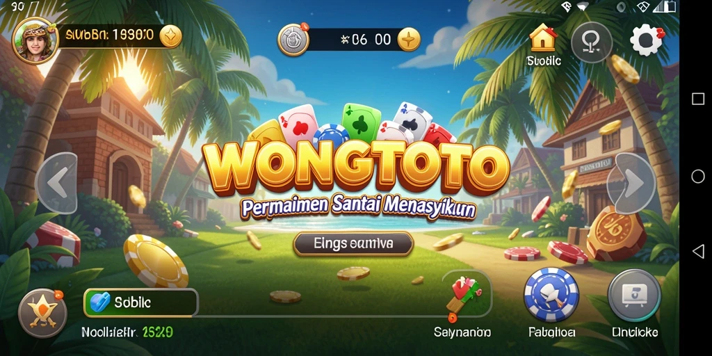 Tampilan gameplay WONGTOTO yang ceria dan mengasyikkan.