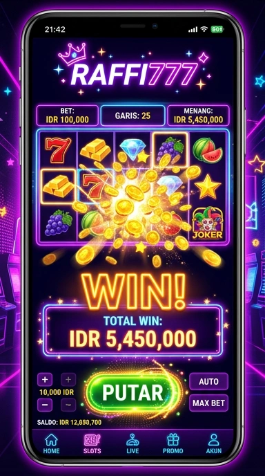 Tampilan antarmuka pengguna di raffi777 yang sederhana dan menarik.